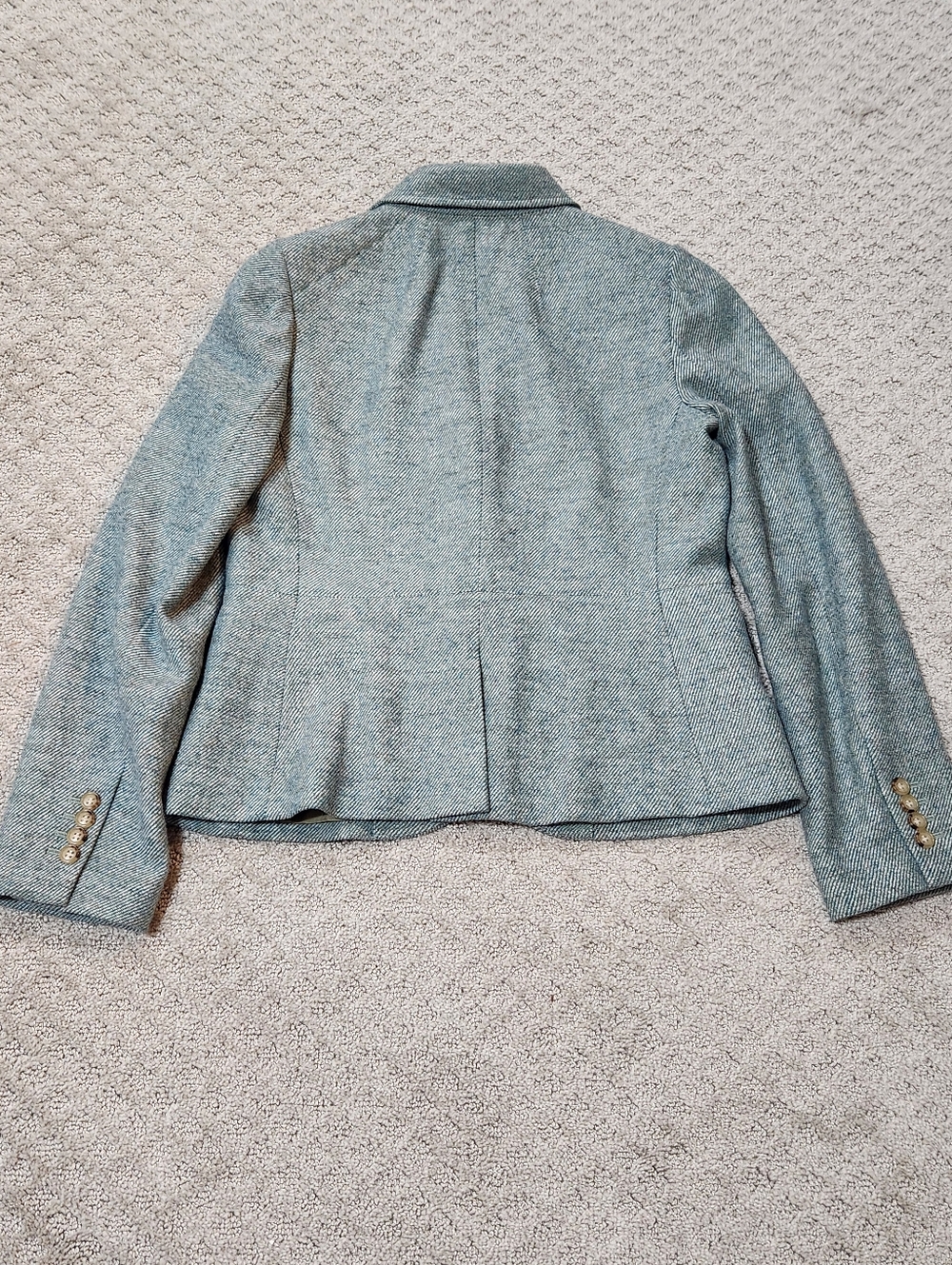 Talbots Light Green Herringbone Tweed Wool Blazer Women's Size 10 - Picture 12 of 12
